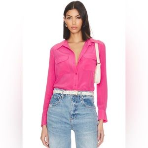 Equipment Slim Signature Top in Raspberry Sorbet